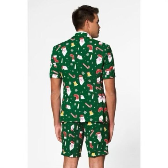 OppoSuits Size 44 Green Santa Boss Summer Suit Festive Holiday 3-Piece Outfit - Picture 2 of 16